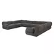 Zenith Charcoal Gray Upcycled Fabric Modular Large U-Sectional