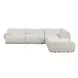 Zenith Cream Upcycled Fabric Modular Sectional with LAF Chair