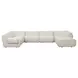 Zenith Cream Upcycled Fabric Modular U-Sectional with LAF Chair