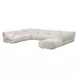 Zenith Cream Upcycled Fabric Modular U-Sectional with LAF Chair