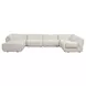 Zenith Cream Upcycled Fabric Modular U-Sectional with RAF Chair