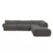 Zenith Charcoal Gray Upcycled Fabric Modular Sectional with LAF Chair