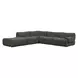 Zenith Charcoal Gray Upcycled Fabric Modular Sectional with RAF Chair