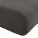 Zenith Charcoal Gray Upcycled Fabric Ottoman
