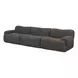 Zenith Charcoal Gray Upcycled Fabric Modular 117" Sofa