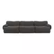 Zenith Charcoal Gray Upcycled Fabric Living Room Set