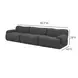 Zenith Charcoal Gray Upcycled Fabric Modular 117" Sofa