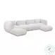 Arezza Stone White Basketweave Modular U Chaise Sectional