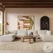 Arezza Stone White Basketweave Ottoman