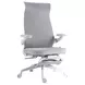 Meridian White Upholstered Swivel Desk Chair with Massage and USB Charging