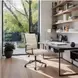 Auction Beige Adjustable Swivel Office Chair