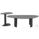 RH 9698 Matte Gray Ceramic Top And Black Occasional Table Set