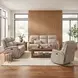 Rhea Sahara Ash Leather Zero Gravity 56" Power Reclining Loveseat With Power Headrest