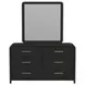 Woodridge Black 6 Drawer Dresser and Square Mirror