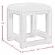 Woodridge White and Black Upholstered Dressing Stool