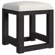 Woodridge White and Black Upholstered Dressing Stool