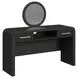 Woodridge Black Dressing Table and Round Mirror