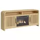 Woodridge Natural 70" TV Stand with Fireplace Insert