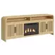 Woodridge Natural 82" TV Stand with Fireplace Insert