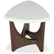 Elowen Vale Turkish Coffee and White Triangular Marble Top End Table