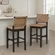 Reid Brown Vegan Leather Upholstered Bar Chair Set of 2
