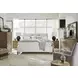 Lindon Belgian Wheat and White California King Upholstered Panel Bed