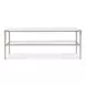 Melange Champagne Gold and White Rectangular Marble Top Jen Cocktail Table