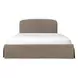 Joan Taupe Queen Upholstered Storage Panel Bed