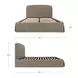 Joan Taupe King Upholstered Storage Panel Bed