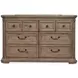 Adler Court Florentine Walnut 6 Drawer Dresser