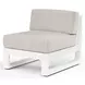 Newport Canvas Natural Upholstered Outdoor Armless Club Chair