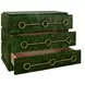 Roderick Matte Emerald Burl Wood 3 Drawer Soft Close Accent Chest