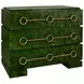 Roderick Matte Emerald Burl Wood 3 Drawer Soft Close Accent Chest