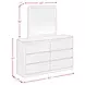 Camelot Natural 6 Drawer Dresser and Rectangular Mirror