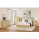 Camelot Natural and Gray King Upholstered Panel Bed