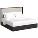 Camelot Black and Gray King Upholstered Panel Bed