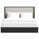 Camelot Black and Gray King Upholstered Panel Bed