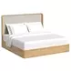 Camelot Natural and Gray King Upholstered Panel Bed