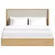 Camelot Natural and Gray King Upholstered Panel Bed