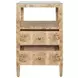 Roscoe Matte Burl Wood Soft Close 2 Drawer Side Table