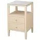 Roscoe Natural Grasscloth Soft Close 2 Drawer Side Table