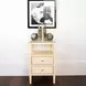 Roscoe Natural Grasscloth Soft Close 2 Drawer Side Table