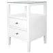 Roscoe Textured White Linen Soft Close 2 Drawer Side Table