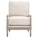 Stitch and Hand Dining Bedroom Gellar Linen Performance Fabric Upholstered Rouleau Club Chair
