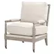 Stitch and Hand Dining Bedroom Gellar Linen Performance Fabric Upholstered Rouleau Club Chair
