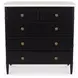 Eleanor Black 5 Drawer Marble Top Chest