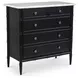 Eleanor Black 5 Drawer Marble Top Chest
