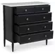 Eleanor Black 5 Drawer Marble Top Chest
