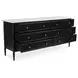 Eleanor Black Marble Top 6 Drawer Dresser