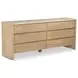 Lane Natural Marble Top 6 Drawer Dresser